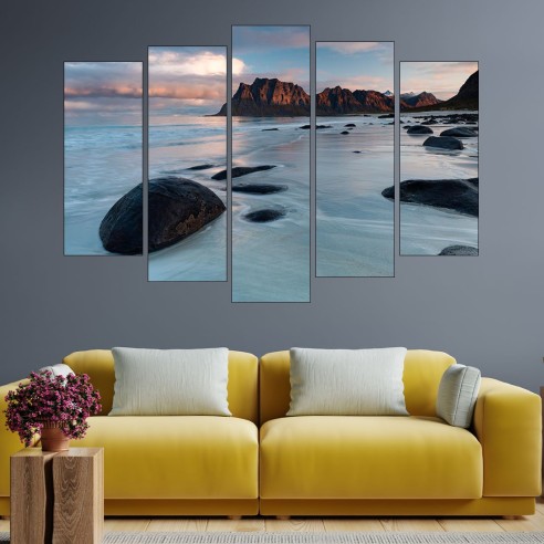 Залез над норвежко море - картина пано за стена - 3