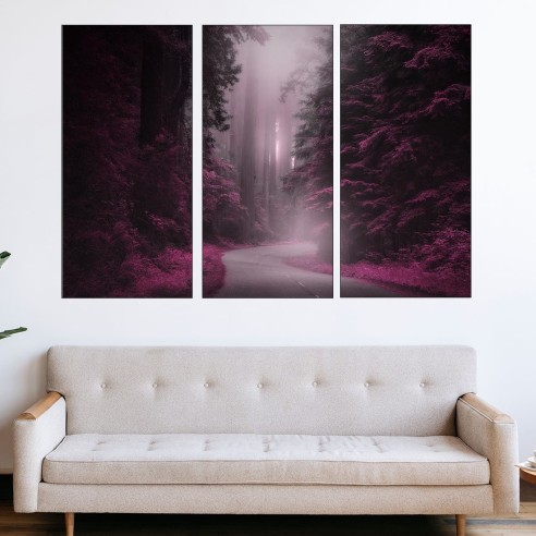 Магически път в гората - картина пано за стена - 2