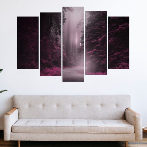 Магически път в гората - картина пано за стена - 3