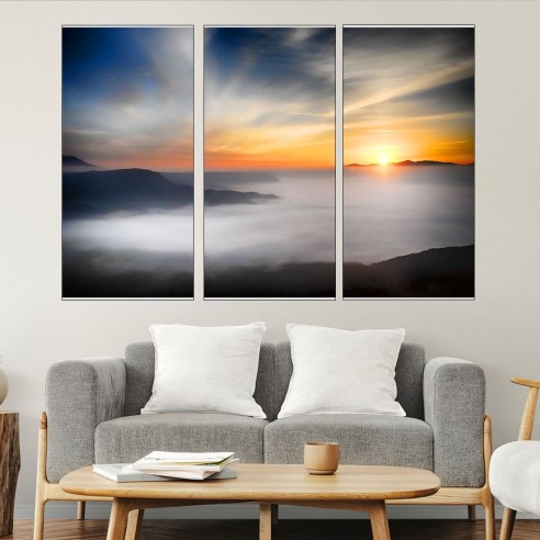 Изгрев над мъглата - картина пано за стена - 2