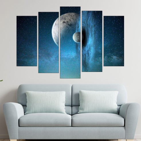 Черна дупка в космоса - картина пано за стена - 3