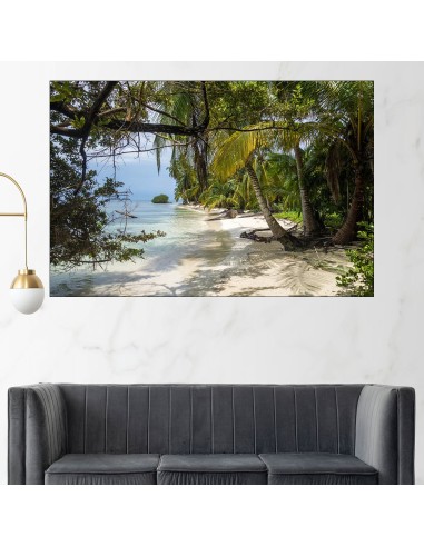 Карибски плаж с палми - картина пано за стена - 1