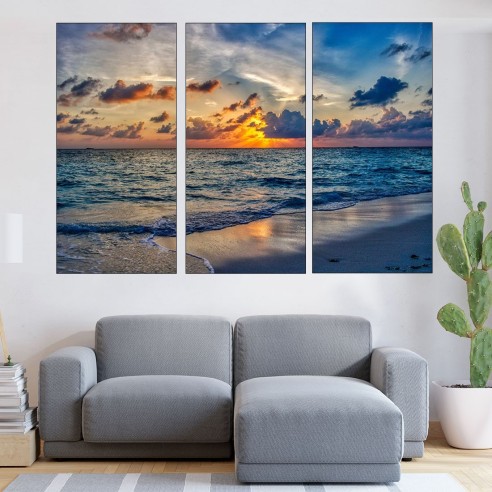 Красив океански залез - картина пано за стена - 2