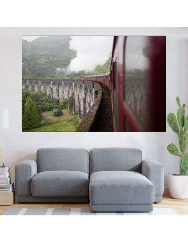 Минаващ влак по мост - картина пано за стена - 1