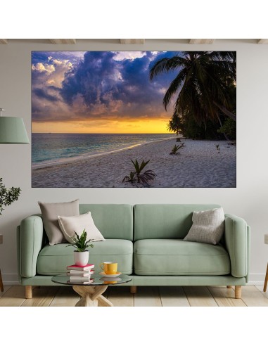 Самотен плаж в тропиците - картина пано за стена - 1