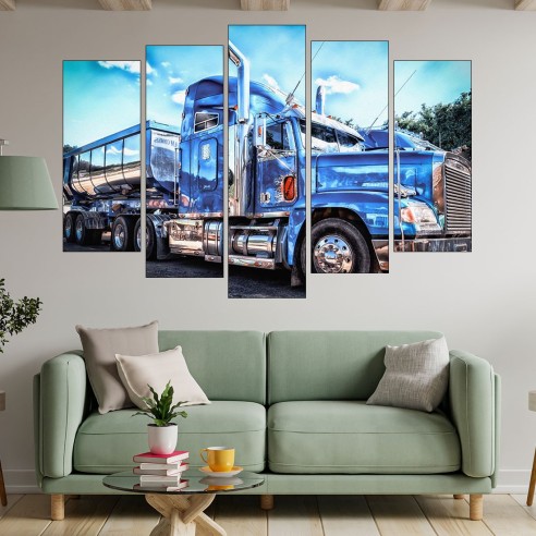 Товарен Американски камион - картина пано за стена - 3