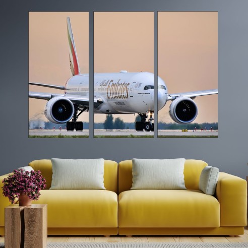 Пътнически самолет Боинг - картина пано за стена - 2