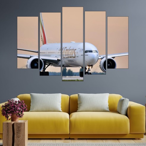 Пътнически самолет Боинг - картина пано за стена - 3
