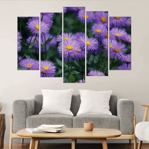 Виолетови астри - картина пано за стена - 3