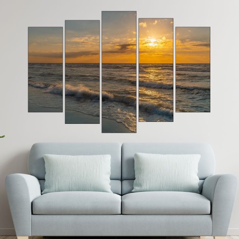 Красив залез над Балтийско море - картина пано за стена - 3