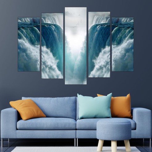 Пейзаж водопади  - картина пано за стена - 3