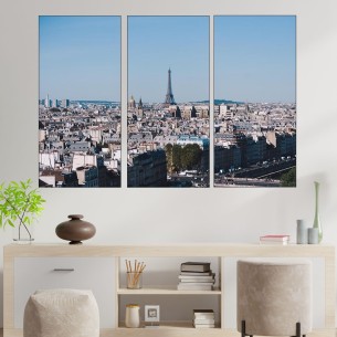 Изглед над Париж и Айфеловата кула - картина пано за стена - 1 2