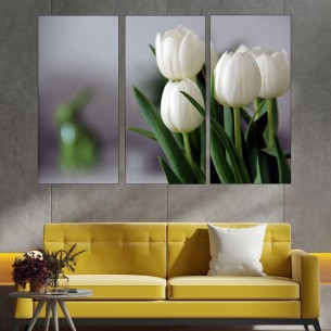 Букет бели лалета - картина пано за стена - 1 2