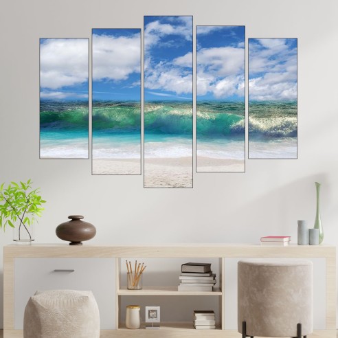 Красива морска вълна  - картина пано за стена - 3