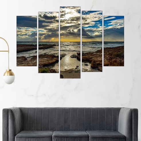 Красиво небе над брега - картина пано за стена - 3