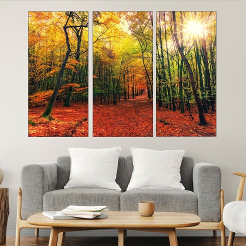 Есенна горска пътека - картина пано за стена - 2