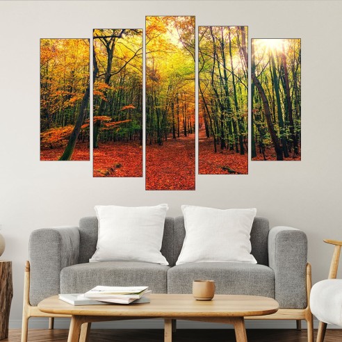 Есенна горска пътека - картина пано за стена - 3