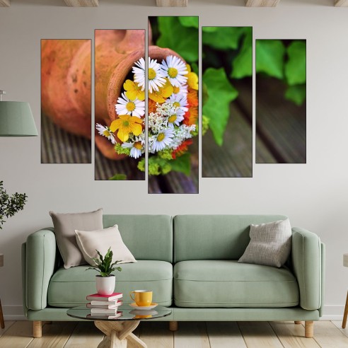 Букет полски цветя - декорация  - картина пано за стена - 3