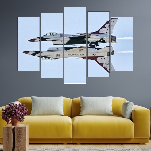 Военни самолети на авиошоу - картина пано за стена - 3
