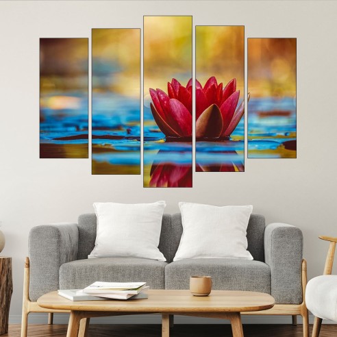 Разцъфнала водна лилия - картина пано за стена - 3