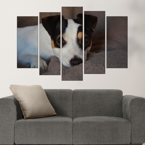 Игрив малък джак ръсел  - картина пано за стена - 3