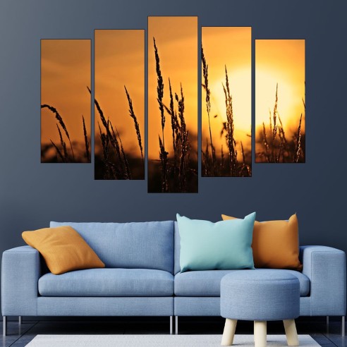 Залез над ливада - картина пано за стена - 3