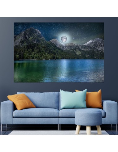 Езеро на лунна светлина - картина пано за стена - 1