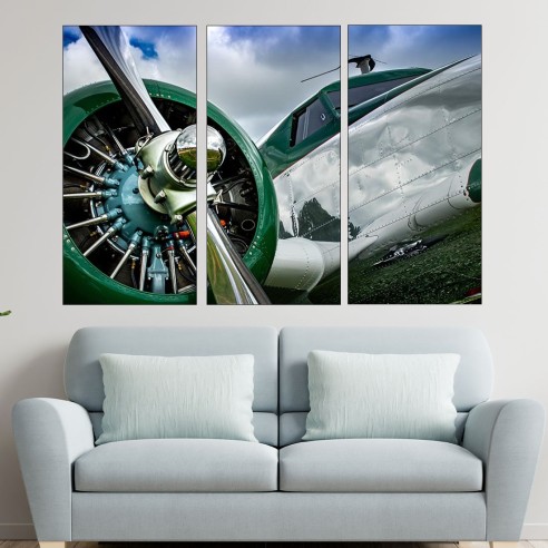 Витло на класически самолет - картина пано за стена - 2