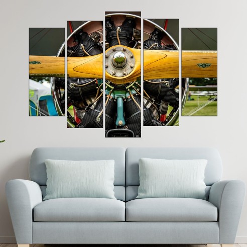 Дървено витло от самолетен двигател - картина пано за стена - 3