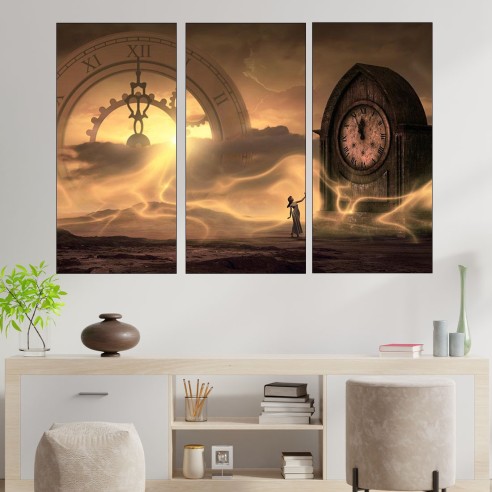 Часовник и време - абстракция - картина пано за стена - 1