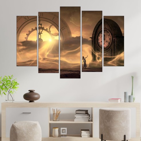 Часовник и време - абстракция - картина пано за стена - 3