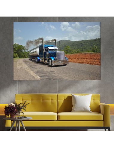Камион цистерна на път - картина пано за стена - 1