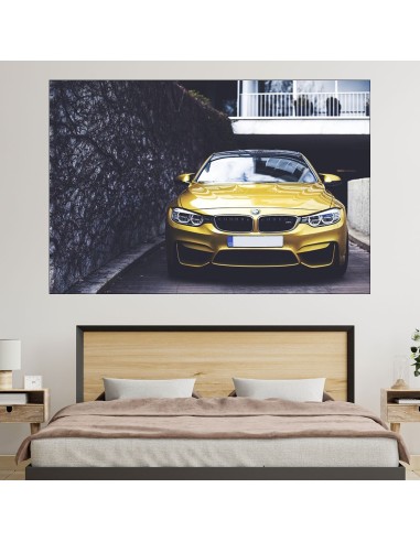 Жълто BMW М4 - картина пано за стена - 1