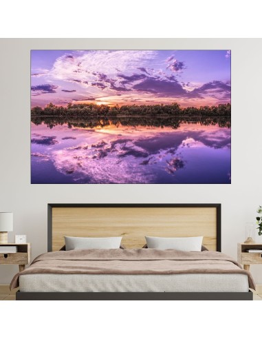 Езеро с лилави води - картина пано за стена - 1