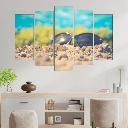 Лято е! Всички на плажа - картина пано за стена - 3