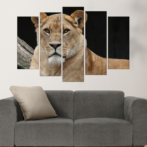 Портрет на лъвица - картина пано за стена - 3