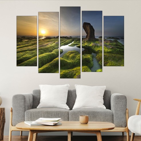 Каменно крайбрежие - картина пано за стена - 3