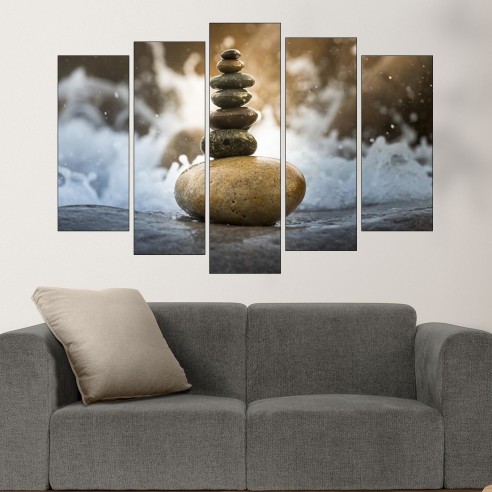 Баланс от подредени камъни - картина пано за стена - 3