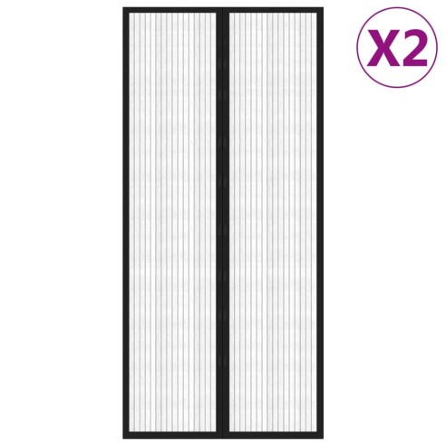 Магнитни завеси против насекоми за врата 2 бр. черни 210х90 см - 2