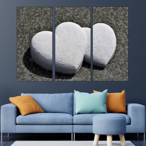 Декорация от каменни  сърца - картина пано за стена - 2