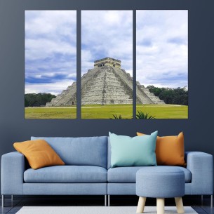 Пирамидата "Канкун" в Мексико - картина пано за стена - 1 2