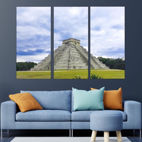Пирамидата "Канкун" в Мексико - картина пано за стена - 2
