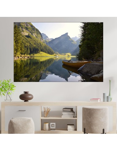 Планинско езеро в Алпите - картина пано за стена - 1
