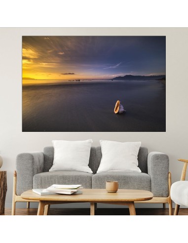 Самотна раковина на плажа - картина пано за стена - 1