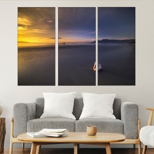 Самотна раковина на плажа - картина пано за стена - 1 2