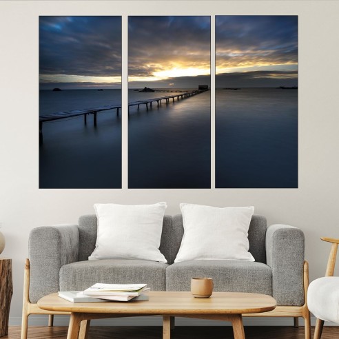 Мост на брега на остров Фукок - картина пано за стена - 2