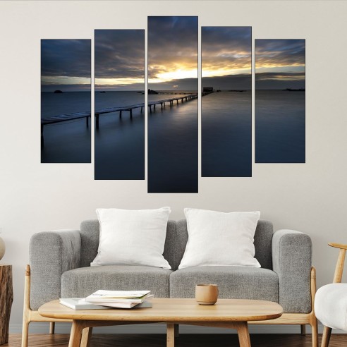 Мост на брега на остров Фукок - картина пано за стена - 3