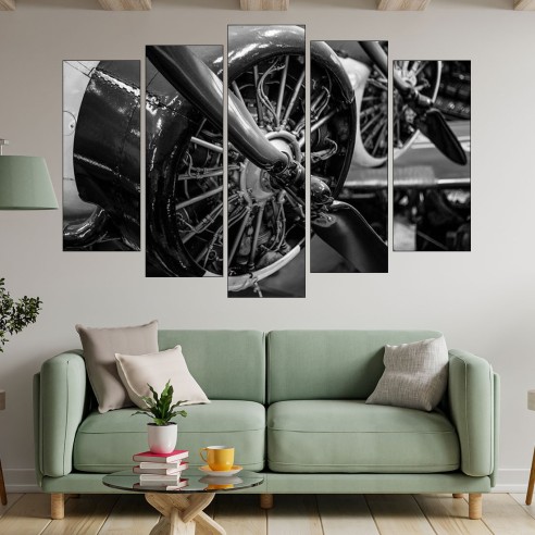 Двигател на самолет от WW2 - картина пано за стена - 3