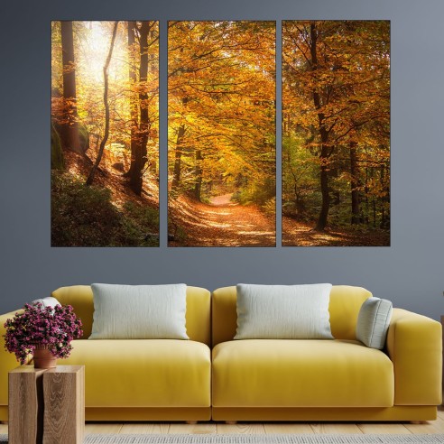 Горска пътека през есента - картина пано за стена - 2