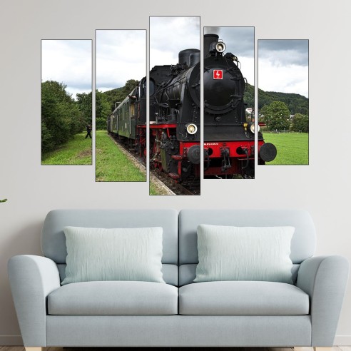 Пътнически влак музей - картина пано за стена - 3